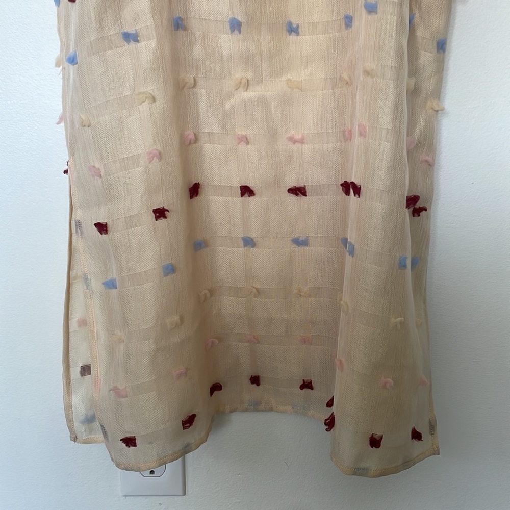 English Factory | Textured Midi Slip Dress with Fringe Detail Small Slits - Picture 6 of 13